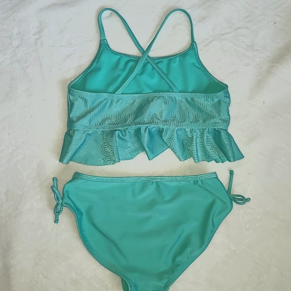 Cat&Jack Girls teal swimsuit sz10/12 - Picture 3 of 3